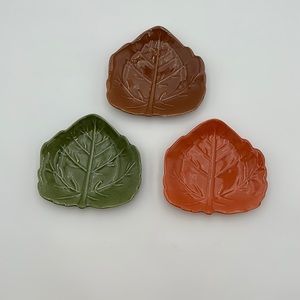 Leaf Shaped dishes by BARBARA EIGLER MADE IN PORTUGAL set of three.